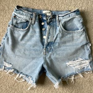Agolde Parker Long High Rise Denim Shorts Swapmeet Size 27